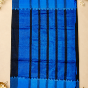 Mangalagiri Black and Blue Saree