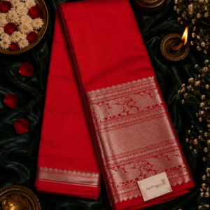Mangalagiri Red Saree