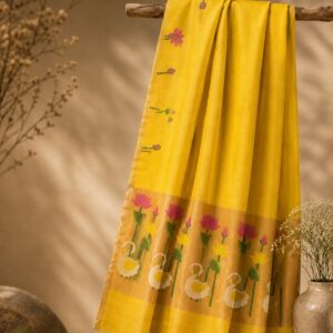 Yellow Linen Jamdani-Ridha By Rajivi